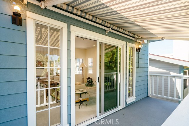 Upstairs patio with retractable awning
