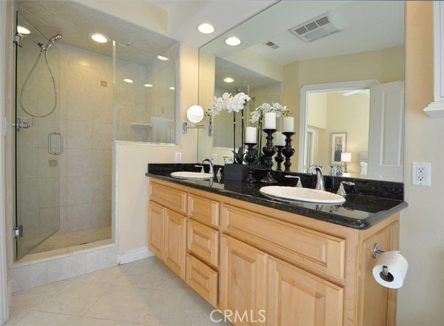 Master Bathroom with Double Sink Vanity & Shower