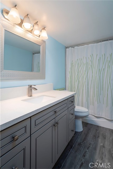 Downstairs full bathroom, newly remodeled.