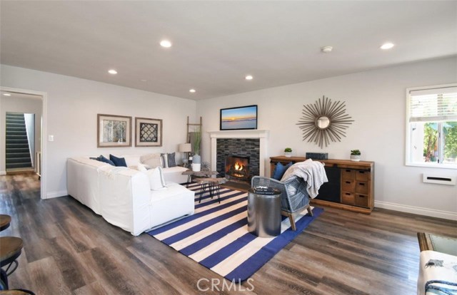 Living room with fireplace