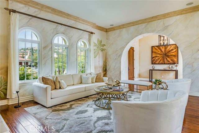 Looking out the formal living room windows. Oceanfront is a beautiful community located next to the Pt Vicente lighthouse.