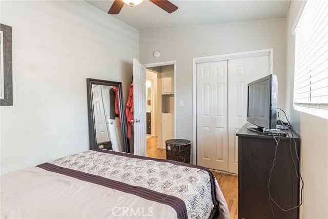 Master bedroom with viewof closet