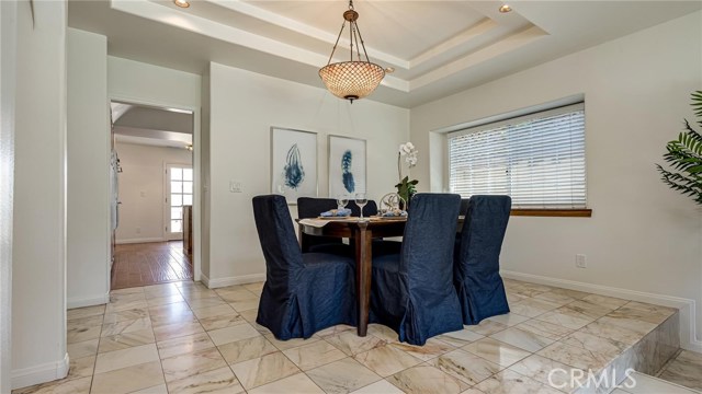 Dining room and entry into the kitchen.