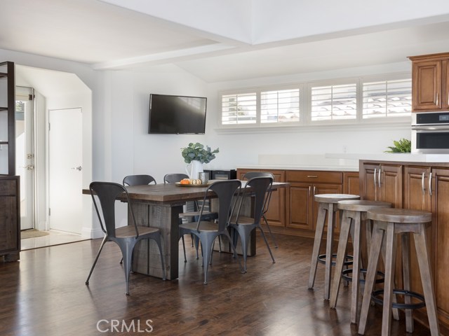 Dining area with buffet counter and storage
