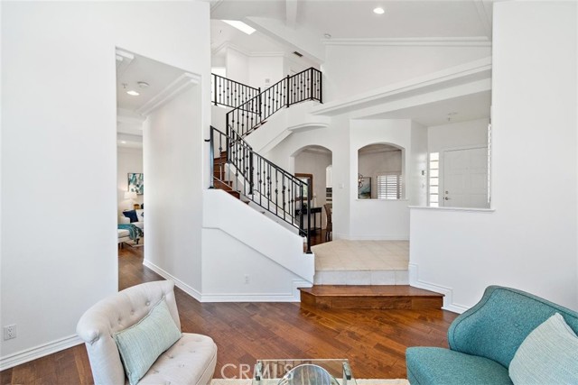Soaring ceilings view toward front door