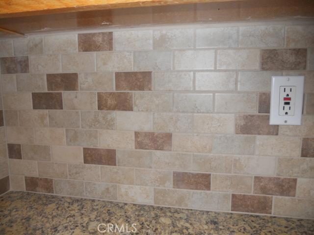 Detail of tile backsplash