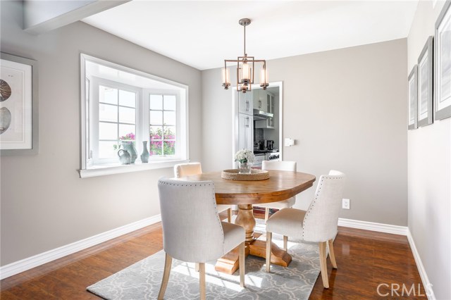 Dining area with bay window