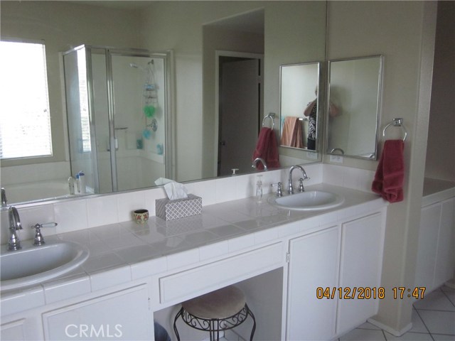 Dual sinks in master bath.