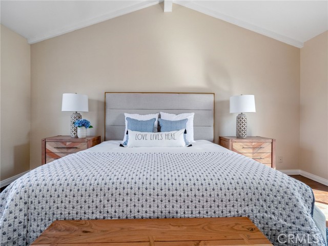Primary Bedroom with cathedral ceiling