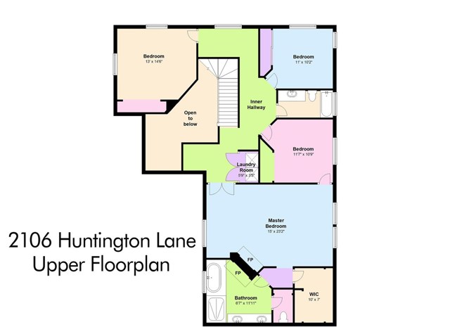 2nd story floorplan with all 4 bedrooms upstairs and Berber carpet throughout.