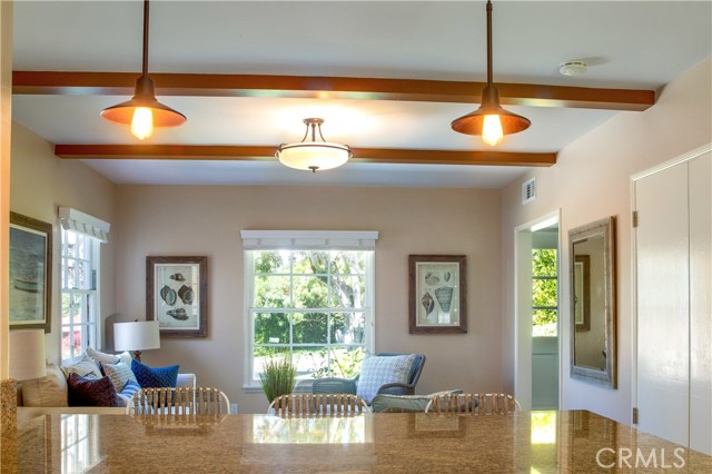 Breakfast bar next to family room