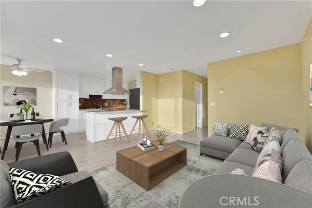 Virtual Staging Living Room + Kitchen