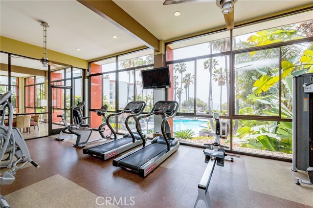 Take a swim after your workout in the ocean view pool area