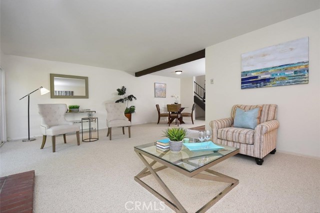Living and Dining Area with New Carpet