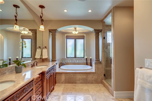 Master Bath with stunning details and jetted soaking tub