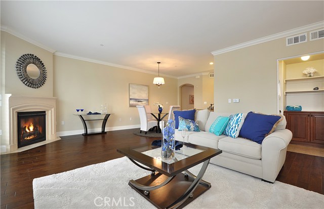 Living room with fireplace