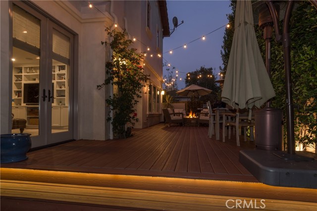 The backyard at sundown.  Such a wonderful place to hang out with family and friends!