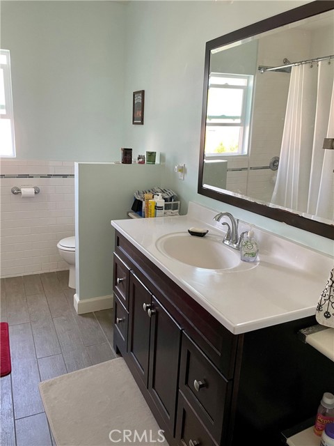 This downstairs full bath, has a tub/shower towards the left (out of view of the pic).