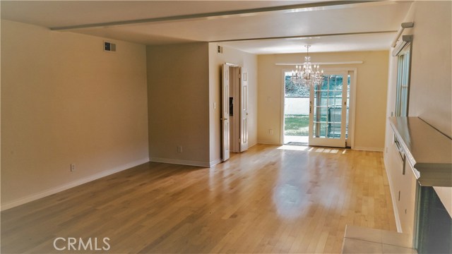 Dining area in living room opens to back yard