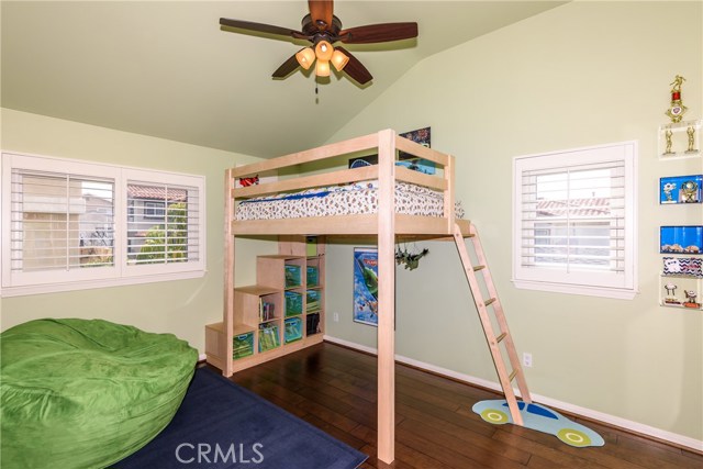 Vaulted ceilings make this a little boy's dream bedroom!