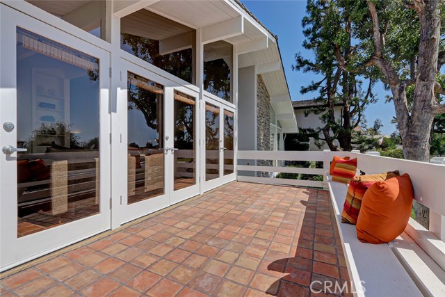 Built in seating on the living room deck.