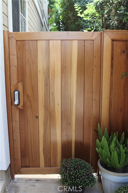 Side gates have security locks on them