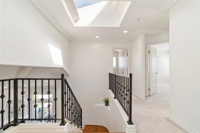 Skylight illuminates second floor to below