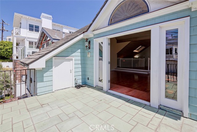 expansive patio in front of home