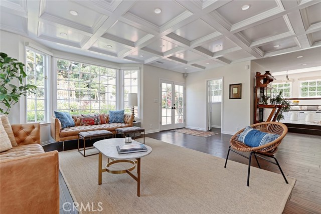 Light and Bright Family Room Overlooks the Backyard.