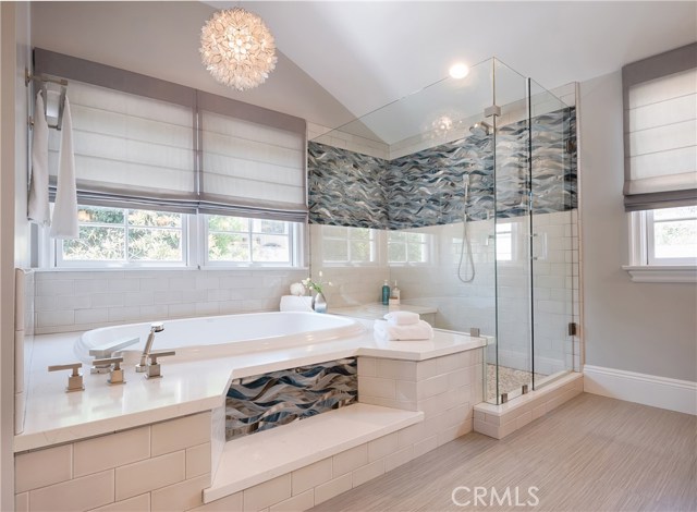 Luxurious tub and shower