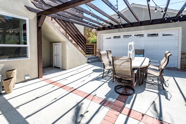 Driveway facing garage.