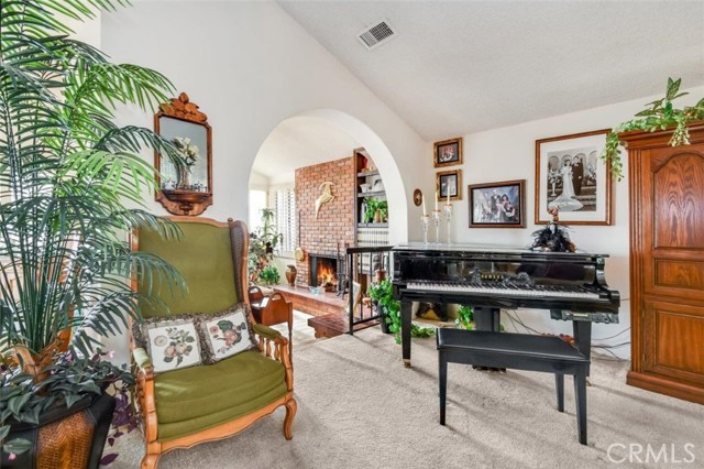 Living Room with Cathedral Ceiling
