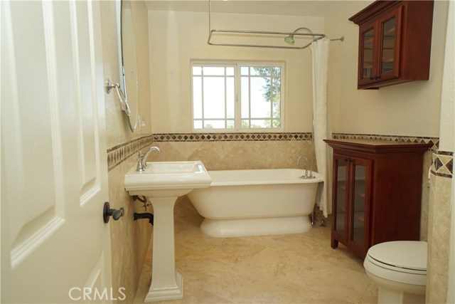 Main floor bathroom, terrazzo floors