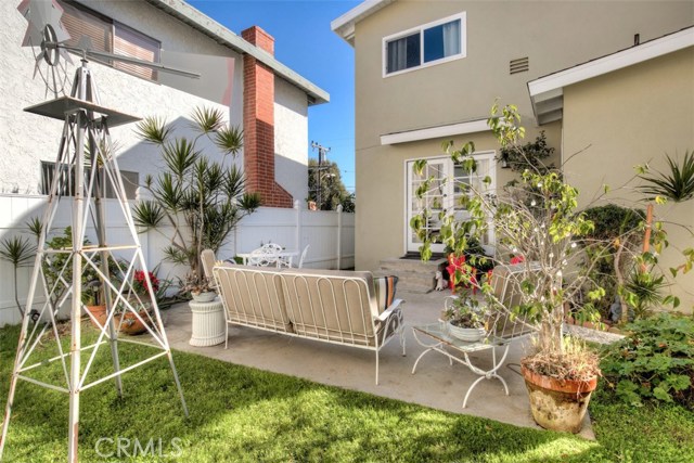Backyard and rear view of home.