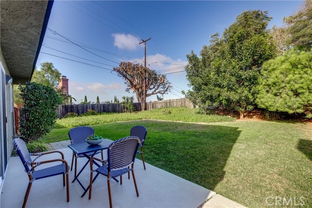 Dining patio overlooking the back yard