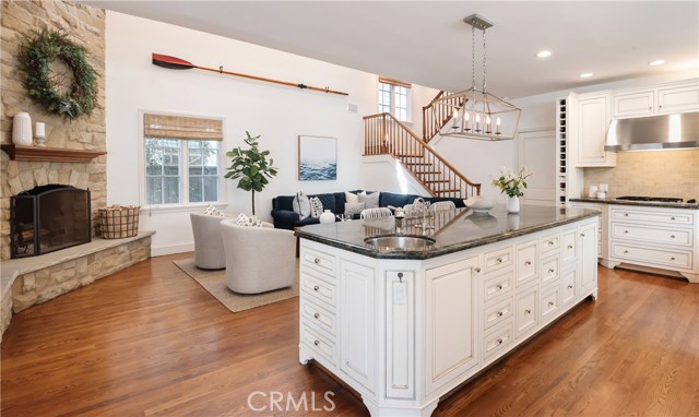 Kitchen opens to family room