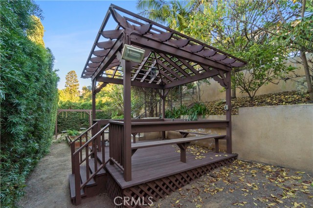 Gazebo, Garden, and swingset play area.