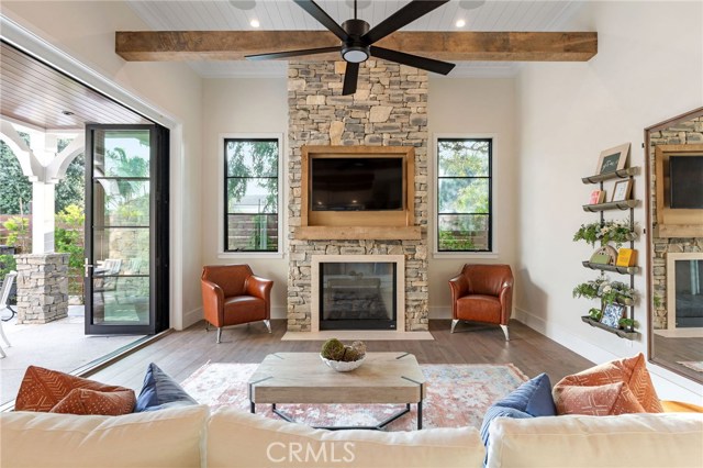 Living room with fireplace