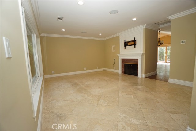 Living room off entry with terrazzo flooring