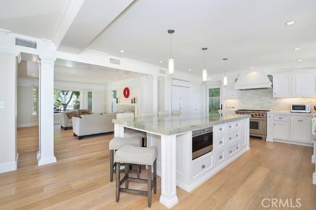 Large Open Kitchen with Stainless Steel Appliances