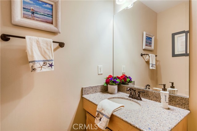 Powder Room with granite counters