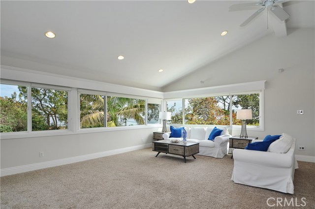 Family/game room with Harbor and ocean views