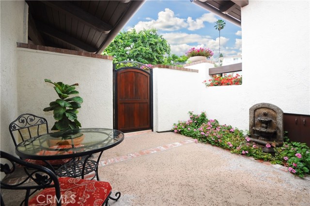 Private courtyard opens to kitchen nook.