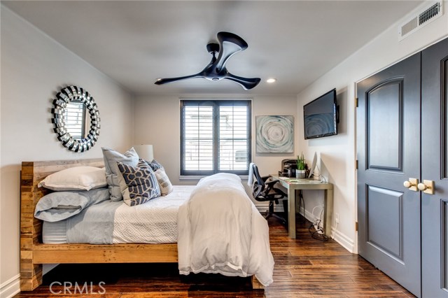 This bedroom is in the guest suite on the west side of the lower level.