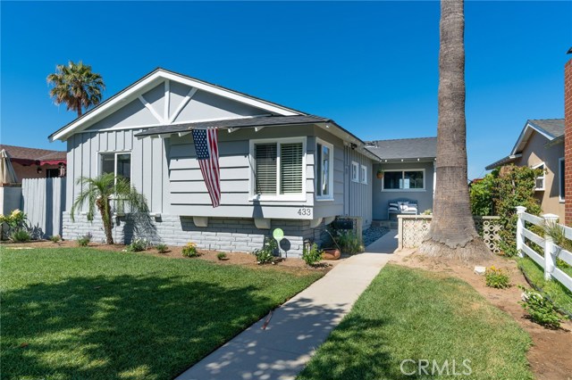 Front, large, grassy yard.