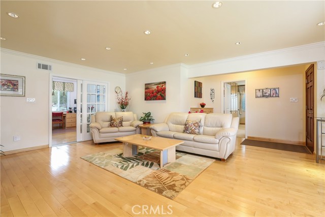 Living room and entry area