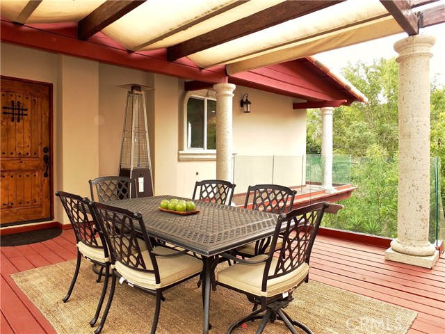 Deck connecting the main and guest house. Main house on left.