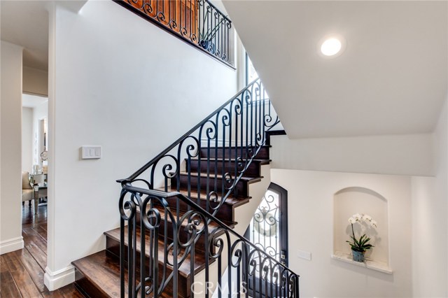 All the stairs are adorned with wrought iron details
