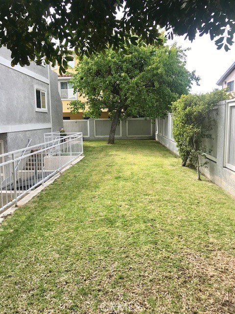 green belt behind the building