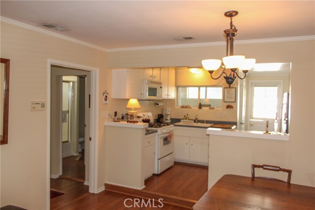 View of kitchen from the living room at 414 B, front house.